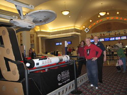 Cadets inspect the Star Trek display